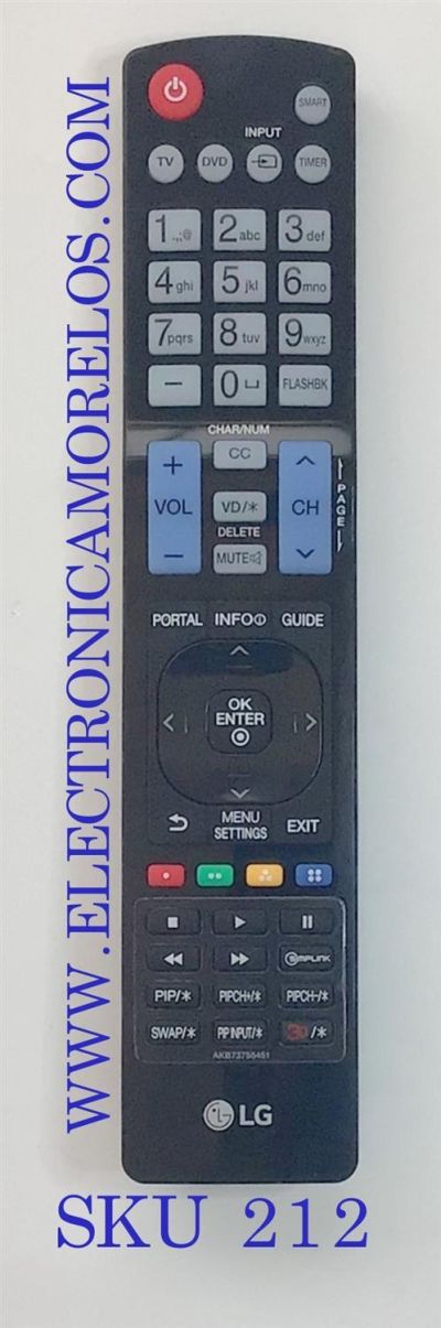 CONTROL REMOTO ORIGINAL PARA SMART TV LG “NUEVO“ / NUMERO DE PARTE AKB73755451 / MODELOS 49UU770H-UA.AUSWLJR / 55UU670H-UA.AUSWLOR / 55UU770H-UA.AUSWLJR / 65UV970H-UB.AUSYLJR